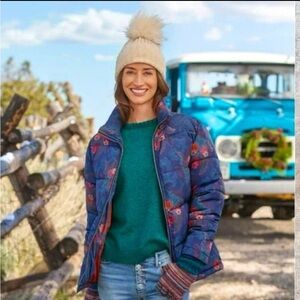 Sundance Floral Print Puffer Coat